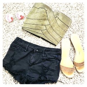 Gold shimmer crop top